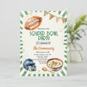 SOUPer Bowl Party Invitation Kaart (Staand voorkant)