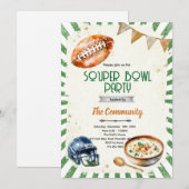 SOUPer Bowl Party Invitation Kaart (Voorkant / Achterkant)