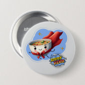 Souper Held, Super Helden Soep Pun | Ronde Button 7,6 Cm (Voorkant /achterkant)