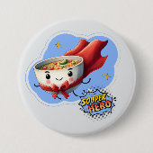 Souper Held, Super Helden Soep Pun | Ronde Button 7,6 Cm (Voorkant)
