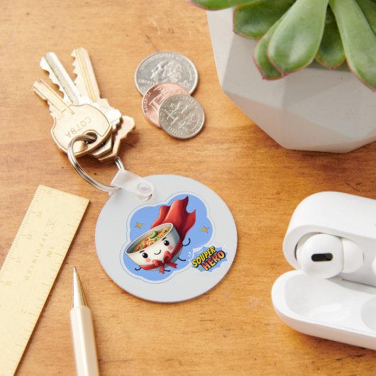 Souper Hero, Super Hero Soup Pun | Sleutelhanger (Bureau)