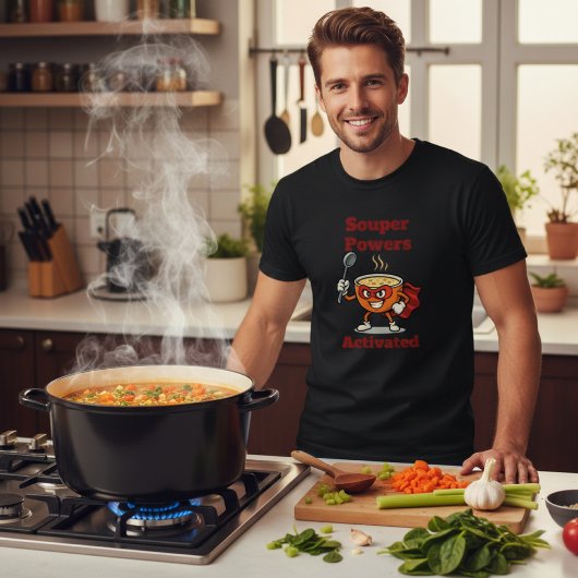 Souper Powers Activated Funny Soup Pun T-shirt
