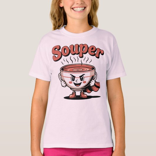 Souper Soep Puns Voedsel Held T-shirt (Voorkant)
