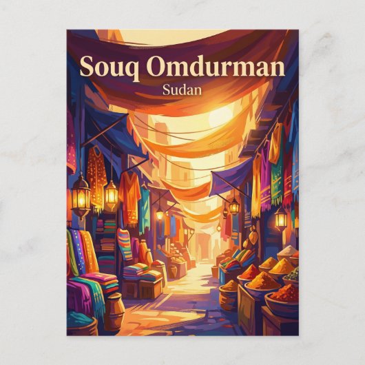 Souq Omdurman Soedan Briefkaart (Voorkant)