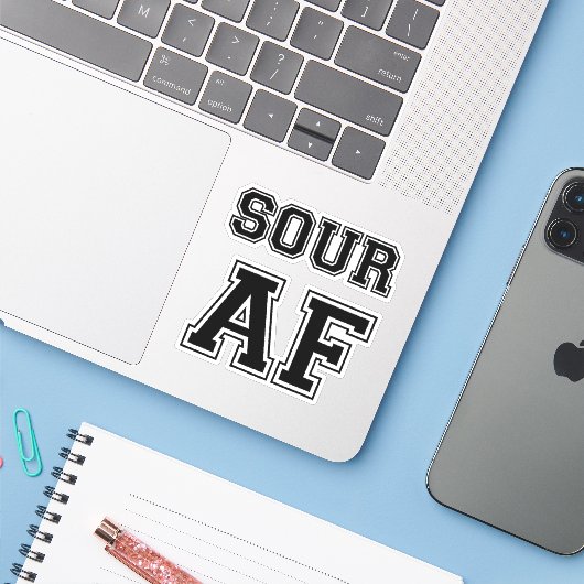 SOUR AF STICKER (Laptop met iPhone)