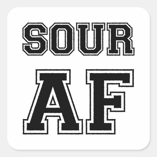 SOUR AF VIERKANTE STICKER (Voorkant)