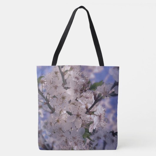 Sour Cherry Tree Blue Sky Tote Bag (Voorkant)