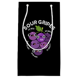 Sour Gripes Funny Fruit Grape Pun Dark BG Klein Cadeauzakje