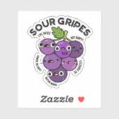 Sour Gripes Funny Fruit Grape Pun Sticker (Vel)