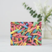 Sour Gummy Worms Briefkaart (Staand voorkant)