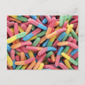 Sour Gummy Worms Briefkaart (Voorkant)