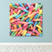 Sour Gummy Worms Canvas Afdruk (Insitu (Houten vloer))