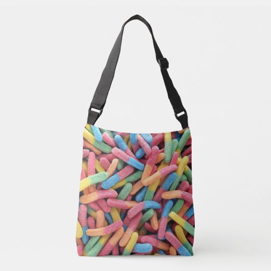 Sour Gummy Worms Crossbody Tas (Voorkant)