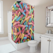 Sour Gummy Worms Douchegordijn (In situ)