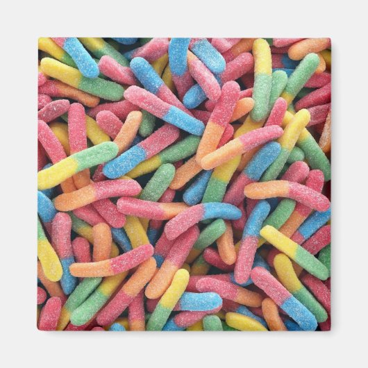 Sour Gummy Worms Magneet (Voorkant)