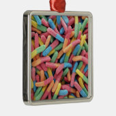 Sour Gummy Worms Metalen Ornament (Rechts)