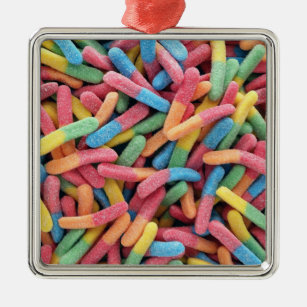 Sour Gummy Worms Metalen Ornament