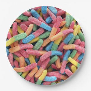 Sour Gummy Worms Papieren Bordje