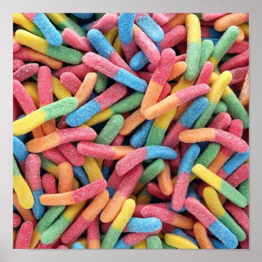 Sour Gummy Worms Poster (Voorkant)