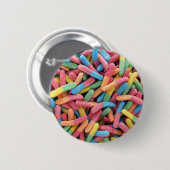 Sour Gummy Worms Ronde Button 5,7 Cm (Voorkant /achterkant)