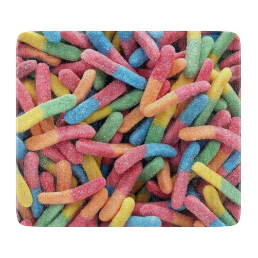 Sour Gummy Worms Snijplank (Voorkant)
