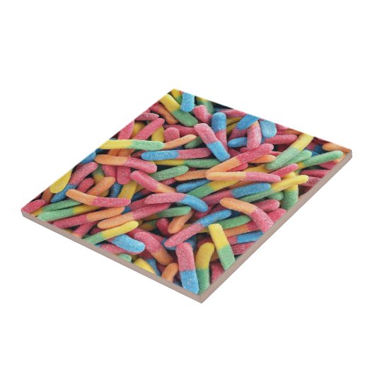 Sour Gummy Worms Tegeltje (Zijkant)