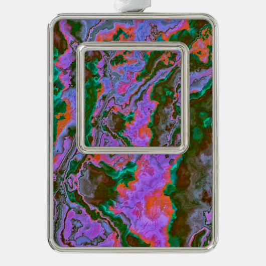 Sour Marble kerstversiering Verzilverd Omlijst Ornament (Voorkant)