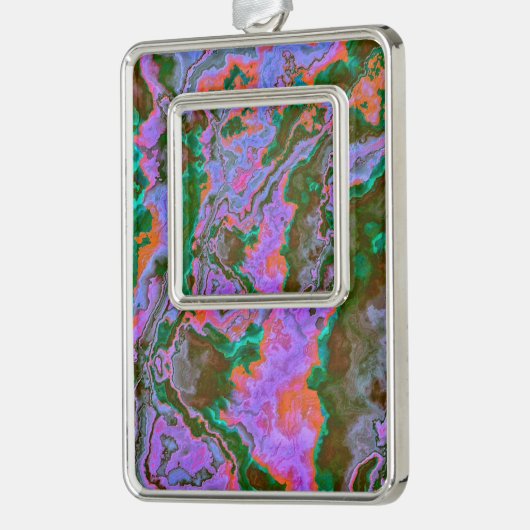 Sour Marble kerstversiering Verzilverd Omlijst Ornament (Links)