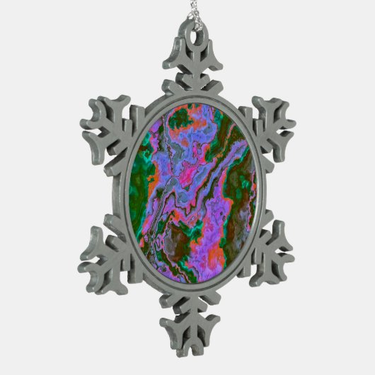 Sour Marble Tin Sneeuwvlok Ornament (Links)