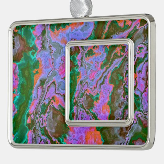 Sour Marble Verzilverd Omlijst Ornament (Links)