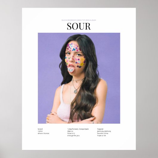 Sour OliviaRodrigo Poster (Voorkant)