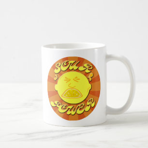 Sour Power Funny Lemon Cartoon Art Gezegde Koffiemok