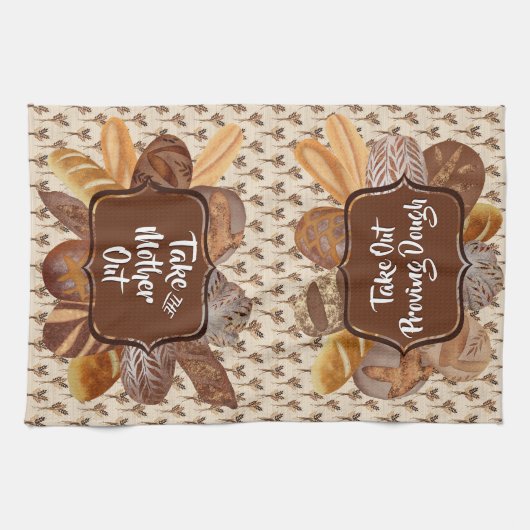 Sourdegh Bread Baking Personalized Kitchen Towel Theedoek (Horizontaal)