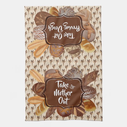 Sourdegh Bread Baking Personalized Kitchen Towel Theedoek (Verticaal)