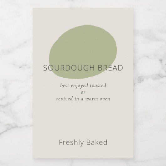 Sourdough Bread Care Sage Artisan 2x3 Bakery Label Wijn Etiket (Enkel label)