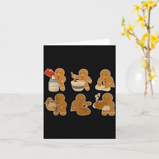 Sourdough Bread Christmas Gingerbread Homemaker Ba Kaart (Gele Bloem)