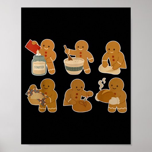 Sourdough Bread Christmas Gingerbread Homemaker Ba Poster (Voorkant)