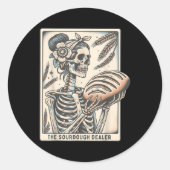 Sourdough Bread Tarot Card Skeleton Homemaker Baki Ronde Sticker (Voorkant)