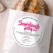 Sourdough Bread Trendy Pink Cottage Law Label