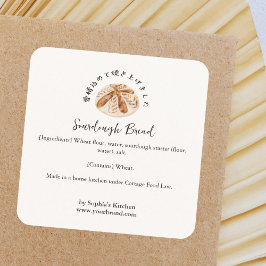 Sourdough Bread Watercolor Bakery Ingredient Vierkante Sticker