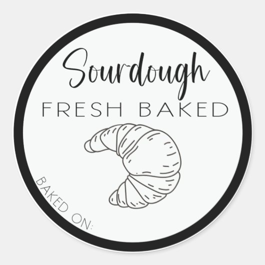 SOURDOUGH CROISSANT label, zelfgemaakte croissants Ronde Sticker (Voorkant)