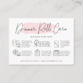 Sourdough Dinner Rolls Care Kaart Roze Waterverf Visitekaartje (Voorkant)