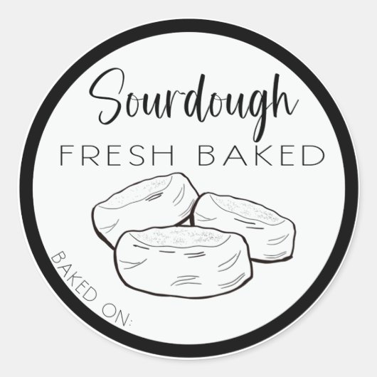SOURDOUGH engels muffin labels, engels muffins Ronde Sticker (Voorkant)