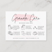 Sourdough Granola Care Kaart Modern Roze Waterverf Visitekaartje (Voorkant)