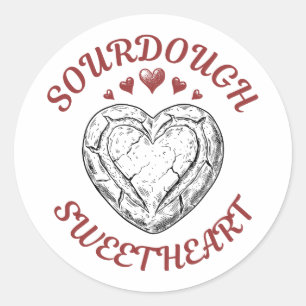 Sourdough-liefje – Grappig Valentijnscadeau Ronde Sticker