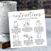 Sourdough Starter Instructies Minimaal Logo Brood Vierkante Visitekaartje