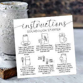 Sourdough Starter Instructies Minimaal Logo Brood Vierkante Visitekaartje