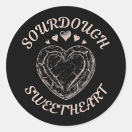 Sourdough Sweetheart Funny Valentine Heart Bread Ronde Sticker