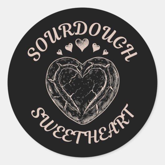 Sourdough Sweetheart Funny Valentine Heart Bread Ronde Sticker (Voorkant)