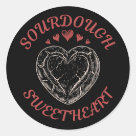 Sourdough Sweetheart – Funny Valentine Pun Gift Ronde Sticker